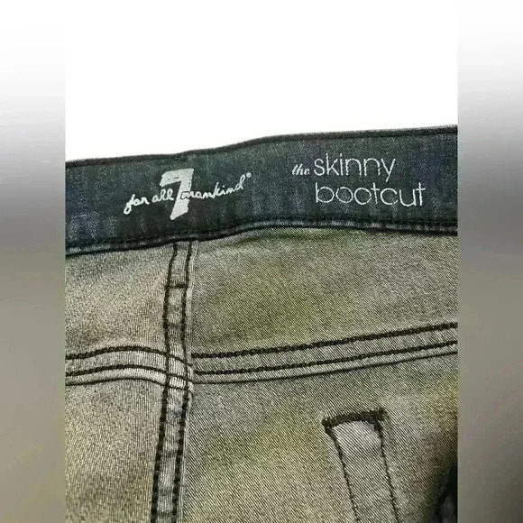 7 For All Mankind Skinny Bootcut Jeans Black Size 28 - Picture 3 of 4